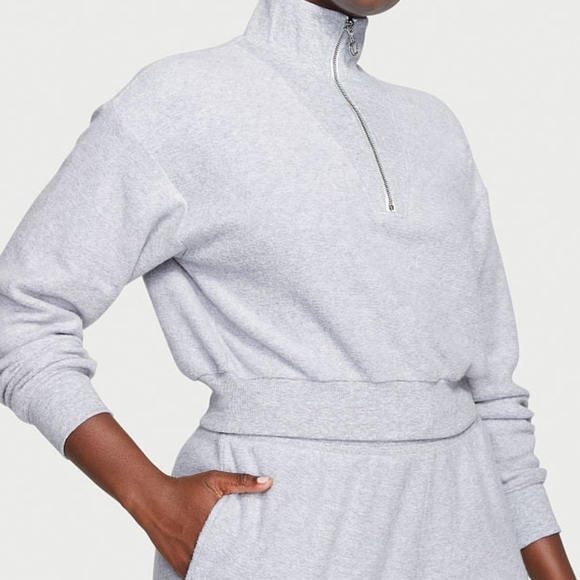 Cotton Fleece Mock-Neck Half-Zip - Picture 6 of 16